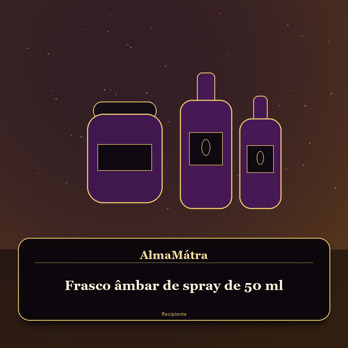 Frasco âmbar de spray de 50 ml