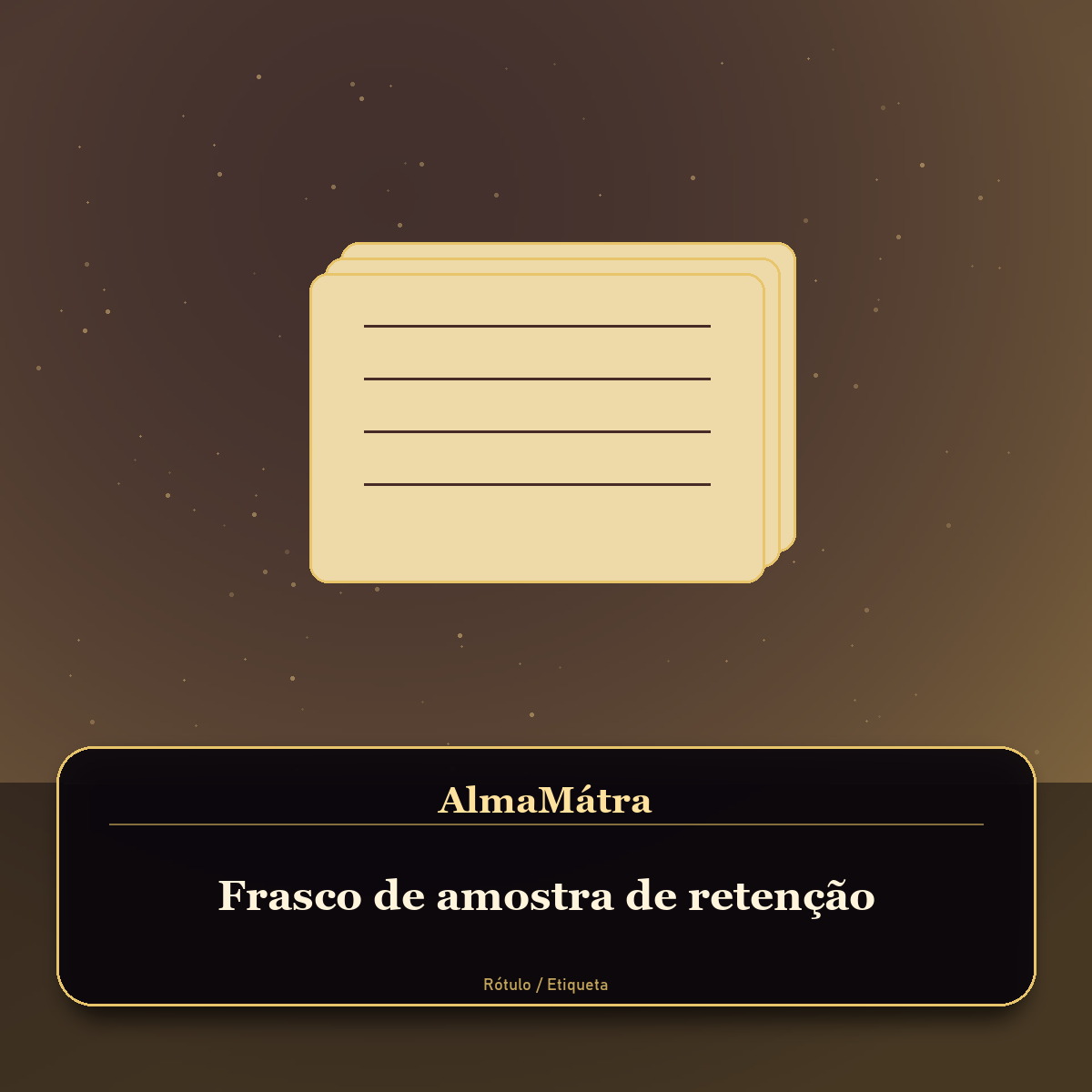 Frasco de amostra de retenção